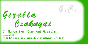 gizella csaknyai business card